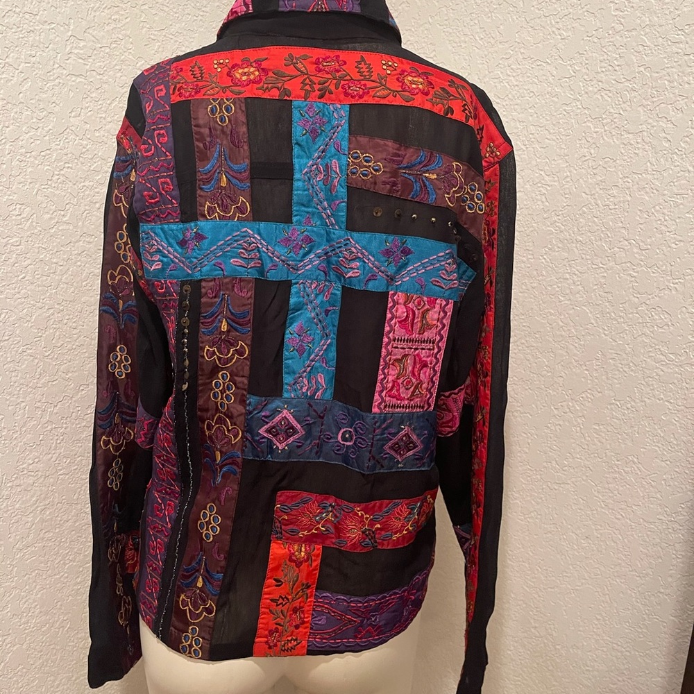 Chico’s Patchwork Sequin Jacket Shirt - image 7